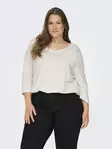 Only Carmakoma plus size shirt A-Shape 3/4 cloud dancer - Women's long sleeved shirts - 136573 - 4