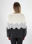 Only women's sweater Zigzag O-Neck baby's breath/lgm/dmg - Women's knitwear - 140043 - 2
