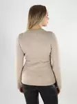 Only women's cardigan Fitted O-Neck mocha meringue - Women's knitwear - 140073 - 2