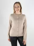 Only women's cardigan Fitted O-Neck mocha meringue - Women's knitwear - 140073 - 1