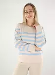 Only women's striped sweater Raglan birch/soft chamb - Women's knitwear - 137623 - 1