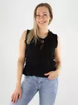 Only top linen frill black - Women's tank tops - 140833 - 1