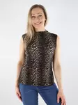Pieces women's pleated top SL black/leo - Women's tank tops - 138723 - 1