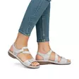 Rieker women's genuine leather sandals 659C7-93 silver - Rieker women`s sandals - 137943 - 5