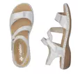Rieker women's genuine leather sandals 659C7-93 silver - Rieker women`s sandals - 137943 - 4