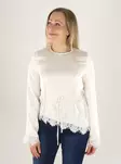 Vero Moda Shirt LS LACE TOP snow white - Women's long sleeved shirts - 141373 - 1