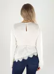 Vero Moda Shirt LS LACE TOP snow white - Women's long sleeved shirts - 141373 - 2