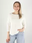 Vero Moda women's cotton sweater VMNEW Nora 3/4 Boatneck snow white - Women's knitwear - 140133 - 1