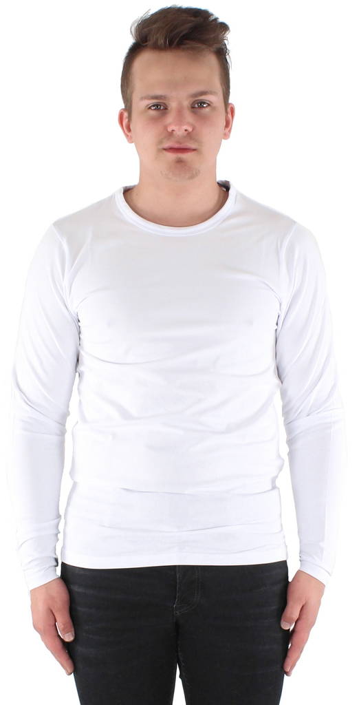 Jack & Jones Shirt Basic O-neck, White - Men's long sleeved shirts - 121243 - 1