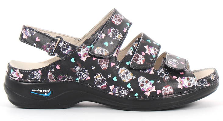Nursing Care Machine Washable Sandals Mexica Skull - Women's work shoes - 122653 - 1