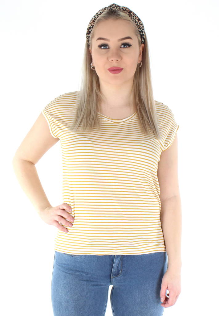 Only T-shirt, Yellow/White - Women's T-shirts - 126193 - 1