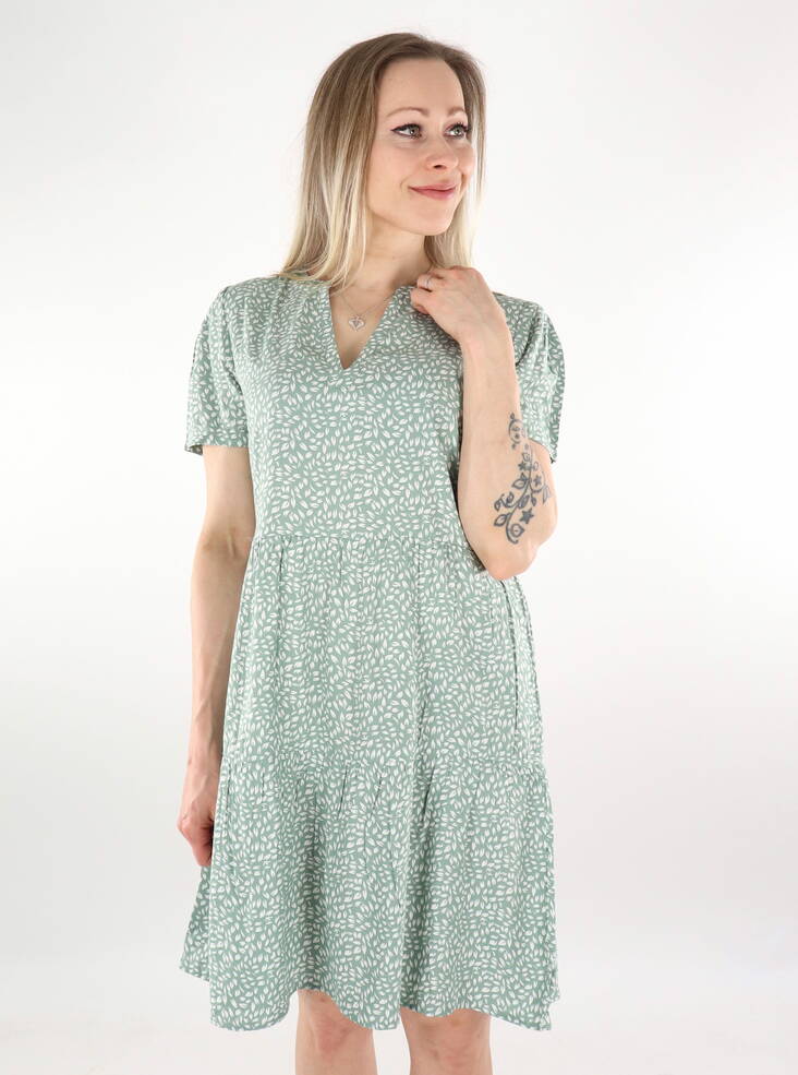 Only dress Life chinois green / white leaf - Dresses and tunics - 136163 - 1