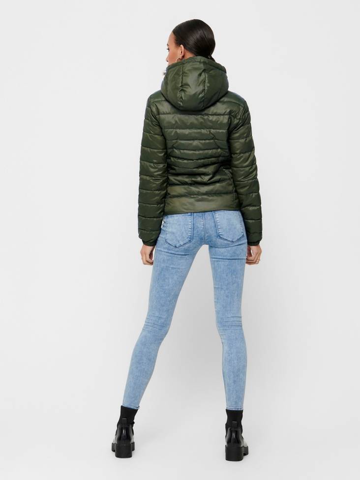 Only Women's Lightweight Quilted Jacket Tahoe hood forest