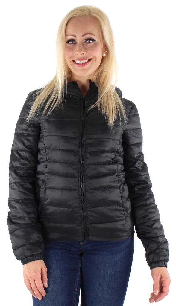Only Lightweight Quilted Jacket Tahoe hood black - Women's light winter jackets - 131683 - 1