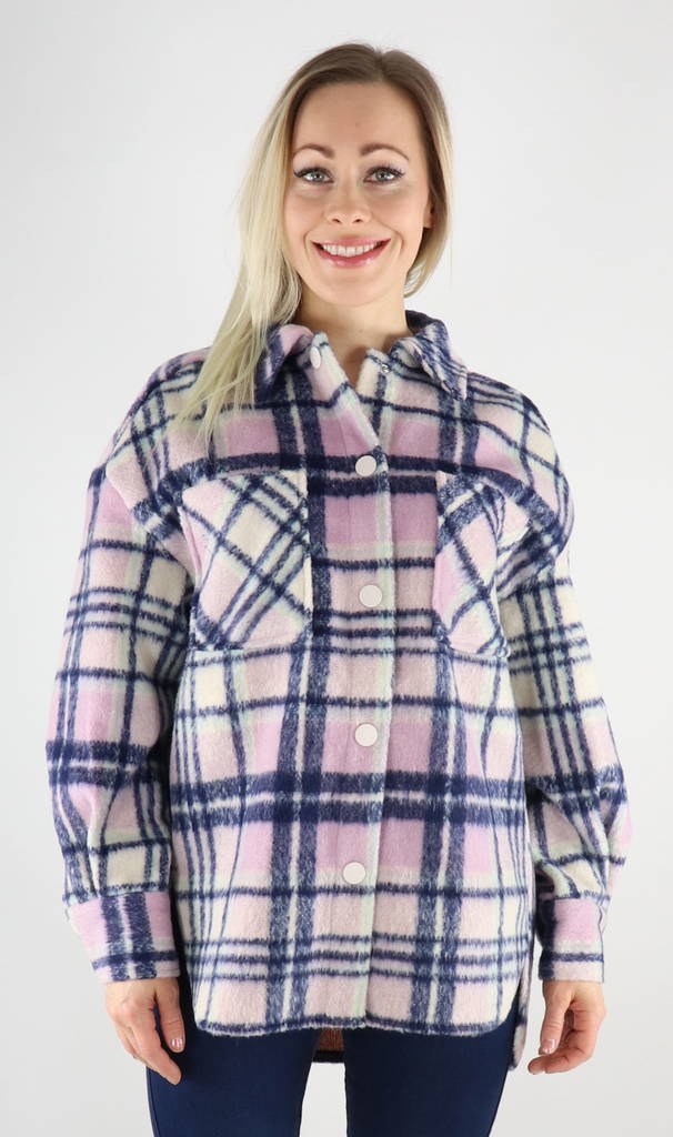 Only Jacket Check shacket lavendula - Women's light jackets - 130113 - 1