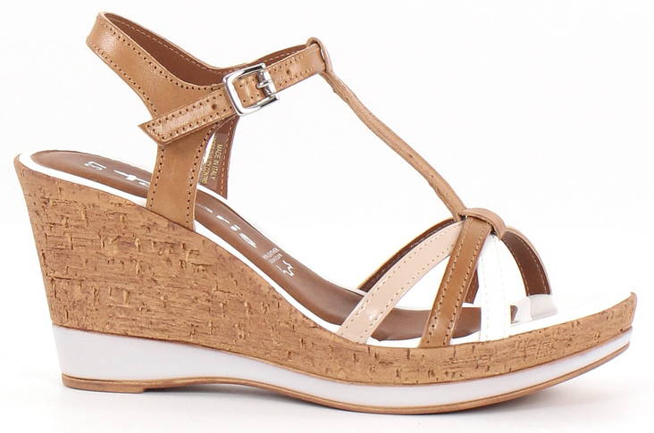 Tamaris Wedge Sandals 28347-22 cognac webstore