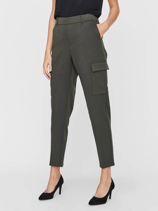 Vero Moda Pants Maya mr loose, Dark Green - Stilettoshop.eu webstore