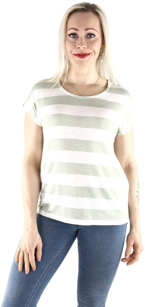 Vero Moda T-Shirt Wide stripe desert sage - Women's T-shirts - 128253 - 1