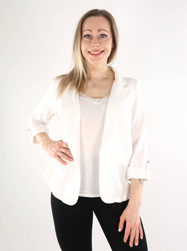 Women's blazer Vero ModaJesmilo Loose 3/4 white - Women's jackets and blazers - 135483 - 1