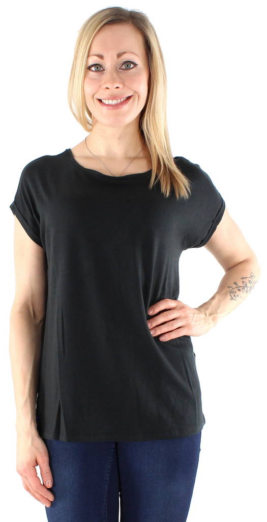 Vero Moda t-shirt with fold up in light pink