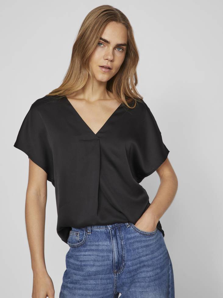 Vila women's short-sleeved shirt black - Women's tank tops - 135003 - 1