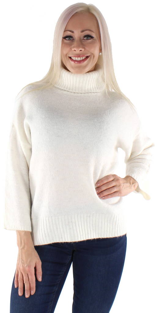 Vila Sweater Funkla rollneck off-white - Women's knitwear - 126853 - 1