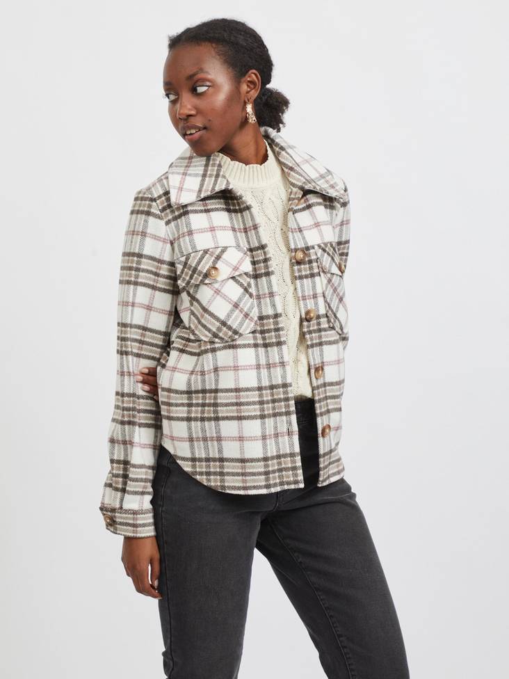 Vila Jacket short shacket birch/rose - Women's light jackets - 129213 - 1