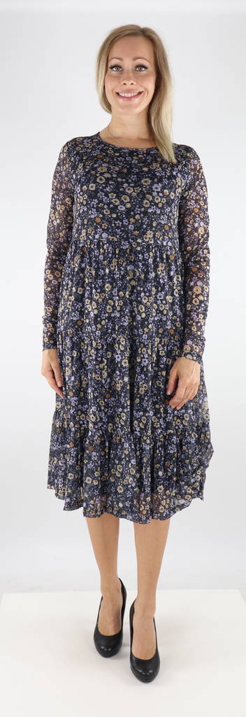 Vila Dress Davis new midi, black/flowers - Dresses and tunics - 131553 - 1