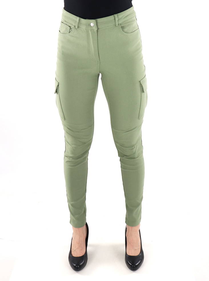 Vila Pants Cargo rw 7/8 oil green - Women's trousers - 135603 - 1