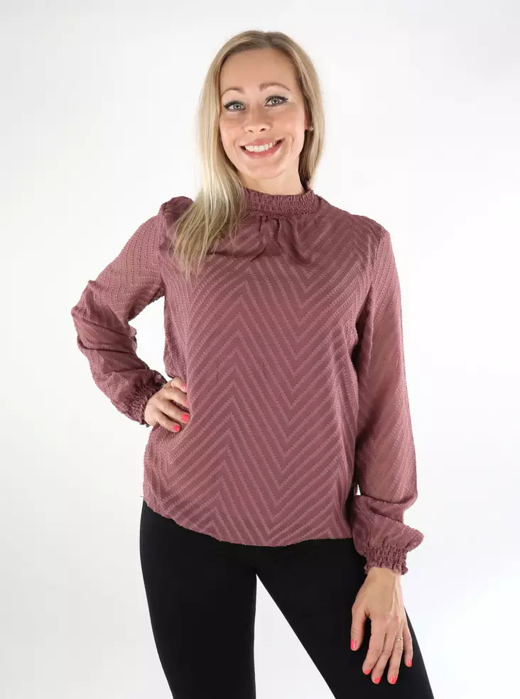Vila women's shirt Highneck rose brown - Women's long sleeved shirts - 136773 - 1
