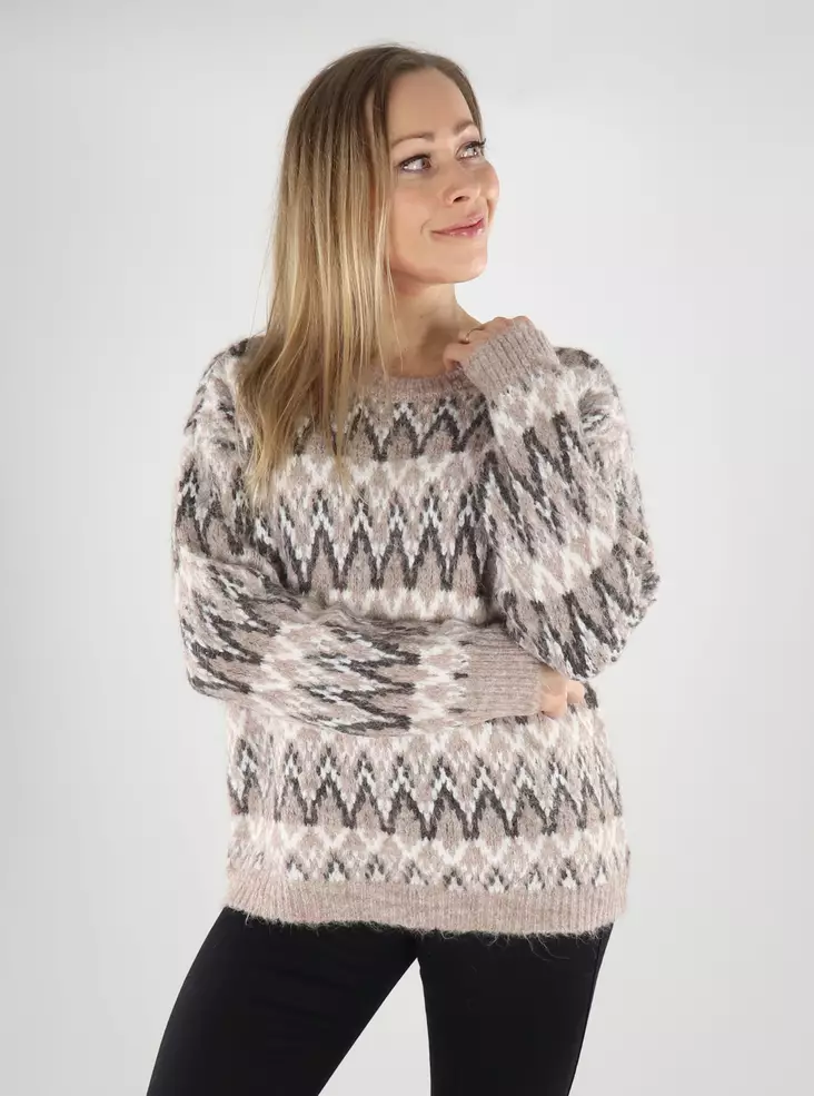 Vila women's sweater O-Neck natural melange/c.dancer - Women's knitwear - 139763 - 1