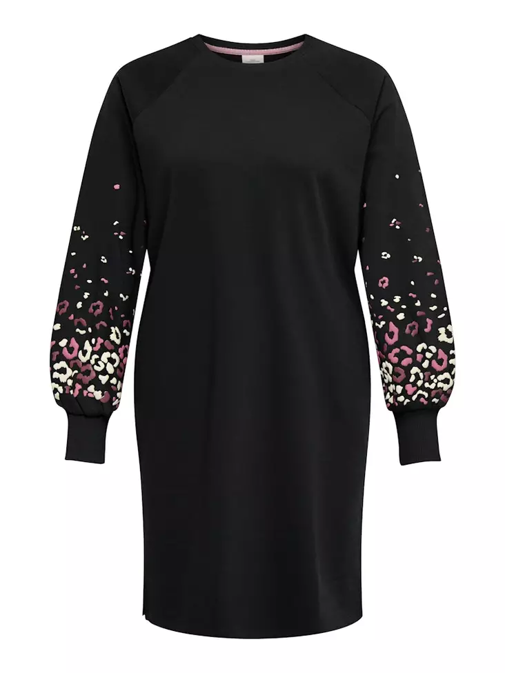Only Carmakoma Sweatshirt Dress Brooke black/leo - Dresses and tunics - 139813 - 1