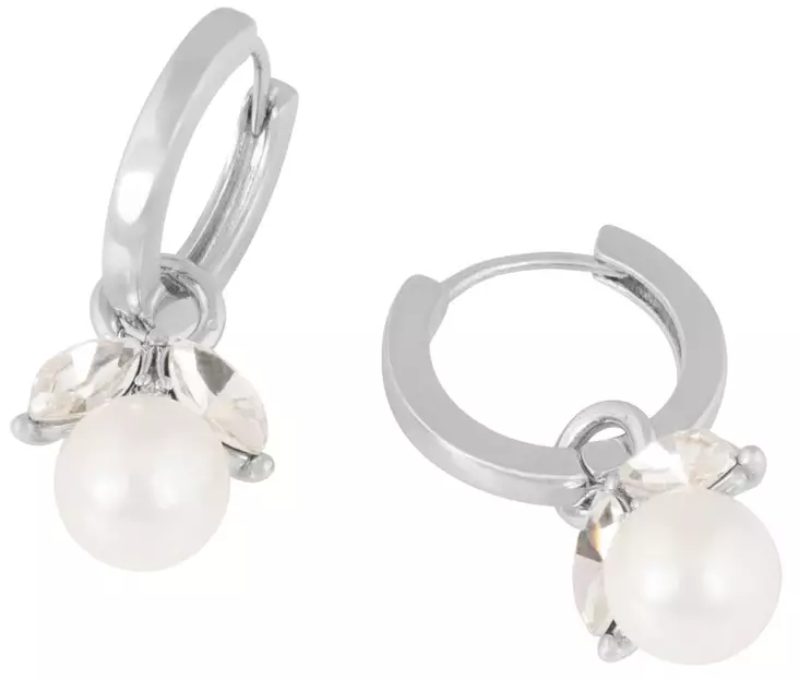 Snö of Sweden Earrings Eira pearl silver/white - Earrings - 140013 - 1