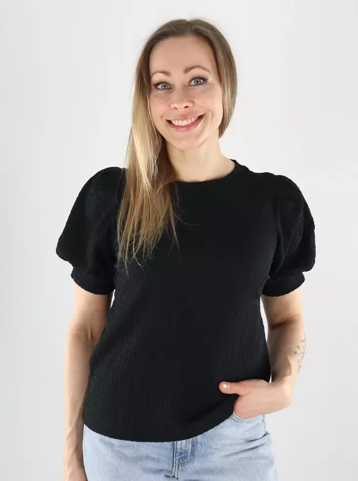 Pieces women's t-shirt 2/4 O-Neck black - Women's T-shirts - 140143 - 1