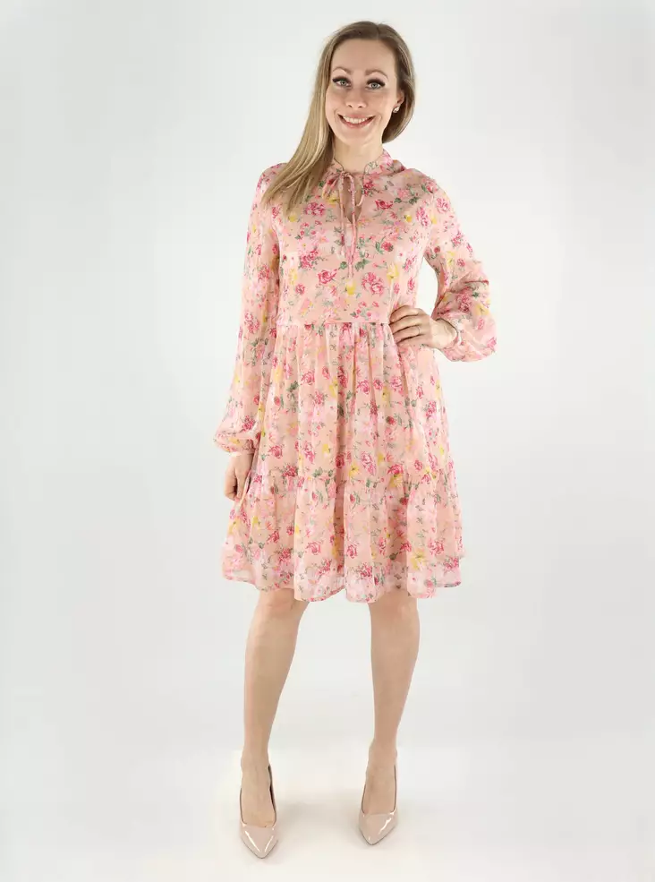Vila floral dress V-Neck misty rose/flower - Dresses and tunics - 140683 - 1