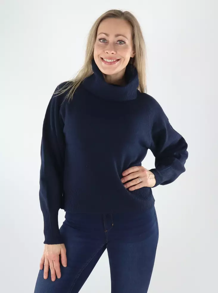 Only Sweater ONLOLIVIA LR ROLL NECK Night Sky - Women's knitwear - 141803 - 1