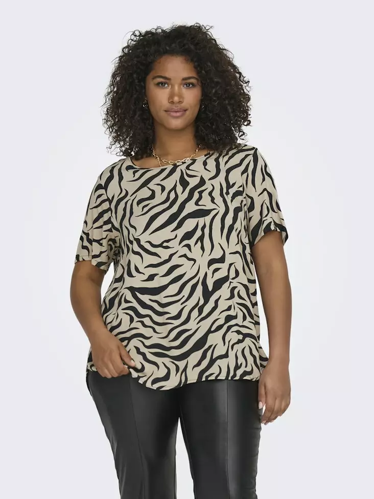 Carmakoma Plus Size T-Shirt Nova trench coat/wild animal - Women's T-shirts - 138433 - 1