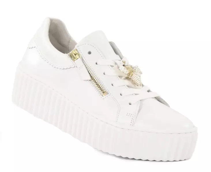 Gabor women's genuine leather sneakers 6320121 weiss gold - Women's sneakers - 138513 - 1