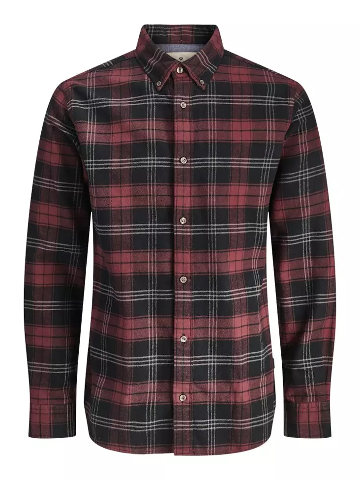 Jack&Jones men's flannel shirt red check - Men's dress shirts - 139993 - 1