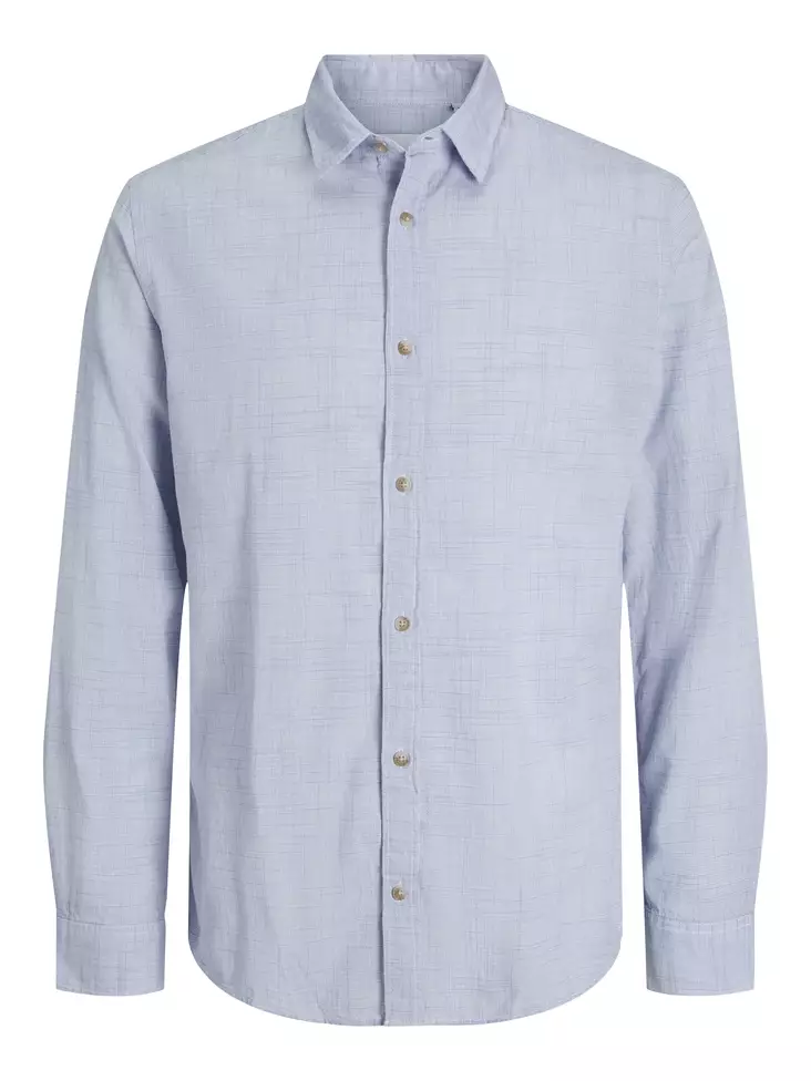 Jack&Jones men's cotton dress shirt Structure Cashmere blue - Men's dress shirts - 135123 - 1
