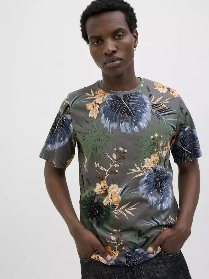 Jack&Jones Men's T-Shirt Hawaii castlerock - Men's T-shirts - 138483 - 1
