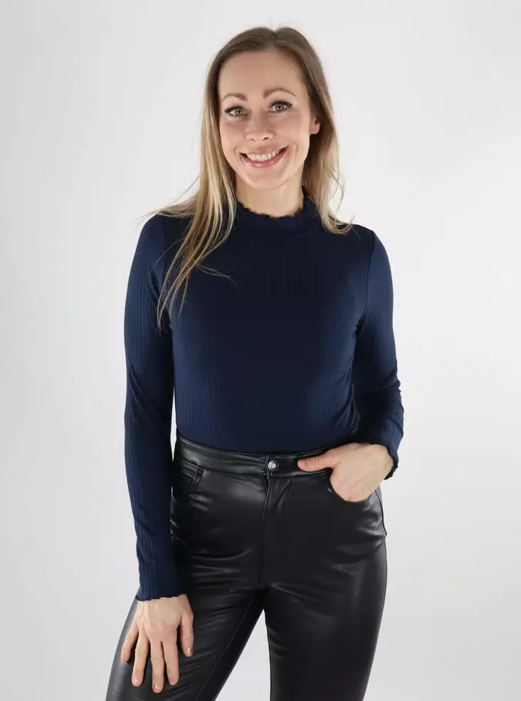 JDY women's high-necked shirt Life navy blazer - Women's long sleeved shirts - 140063 - 1