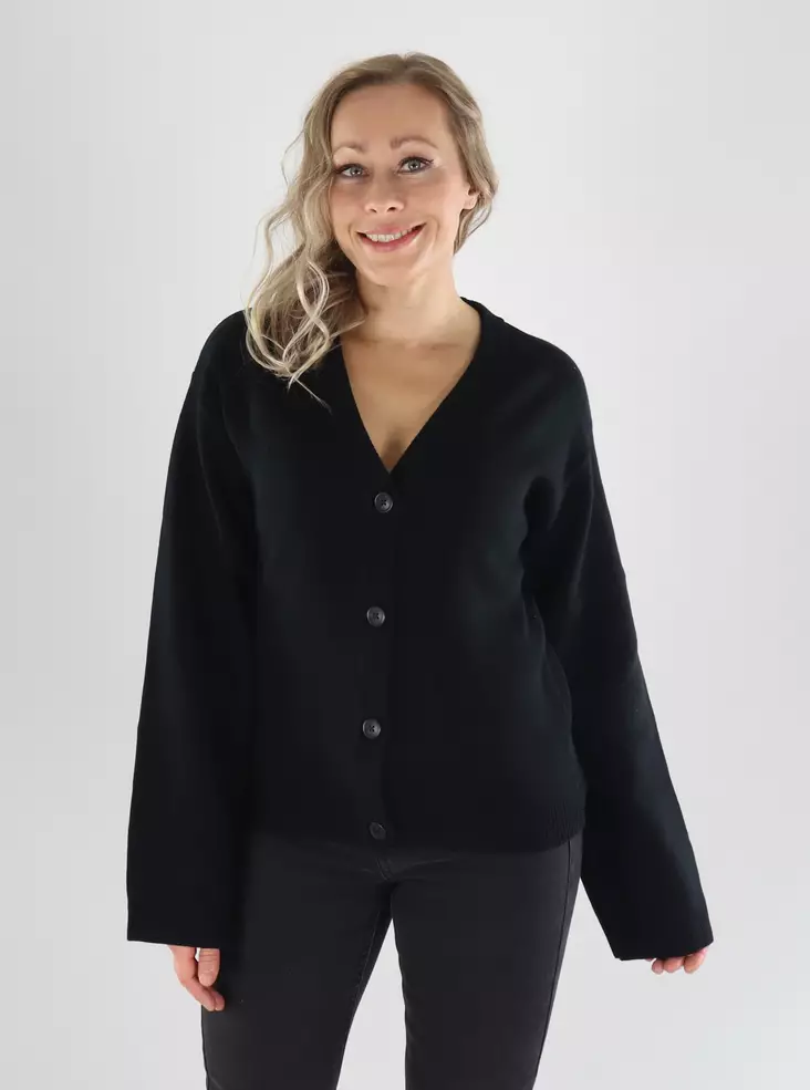 JJXX Cardigan JXMABLE TWIST V-NECK CARDIGAN KNIT black - Women's knitwear - 141553 - 1