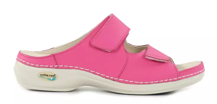 Nursing Care Machine Washable Genuine Leather Work Shoes WG809 Fuchsia - Women's work shoes - 113743 - 1