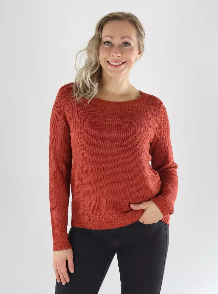 Only Sweater ONLGEENA XO L/S PULLOVER picante - Women's knitwear - 141583 - 1