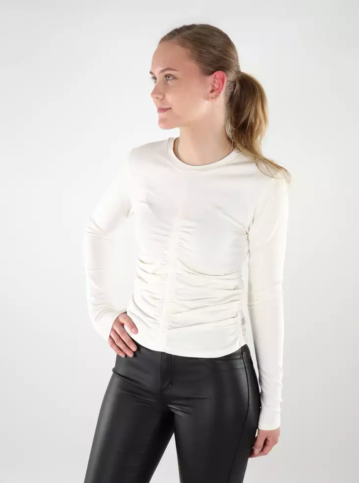 Only women's shirt Ruched cloud dancer - Women's long sleeved shirts - 137653 - 1