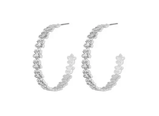 Snö of Sweden Earrings Flora daisy silver - Earrings - 141133 - 1
