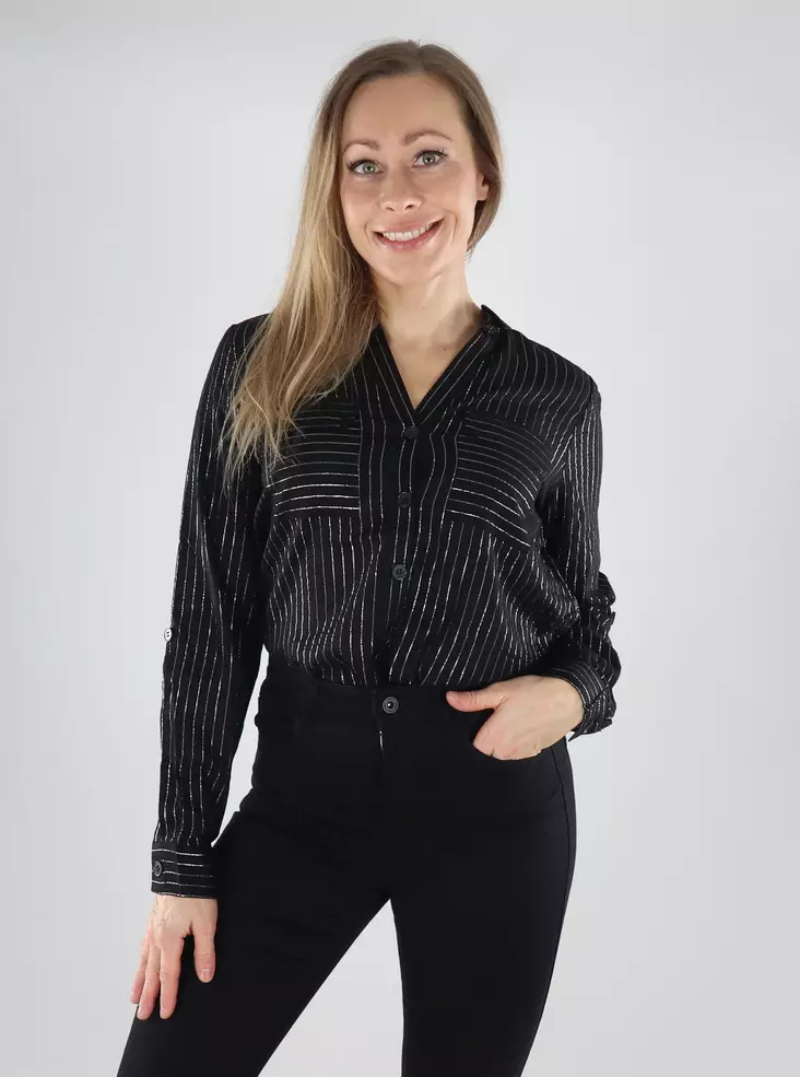 Vero Moda Dress Shirt VMBUMPY black/silver - Women's shirts and blouses - 139713 - 1