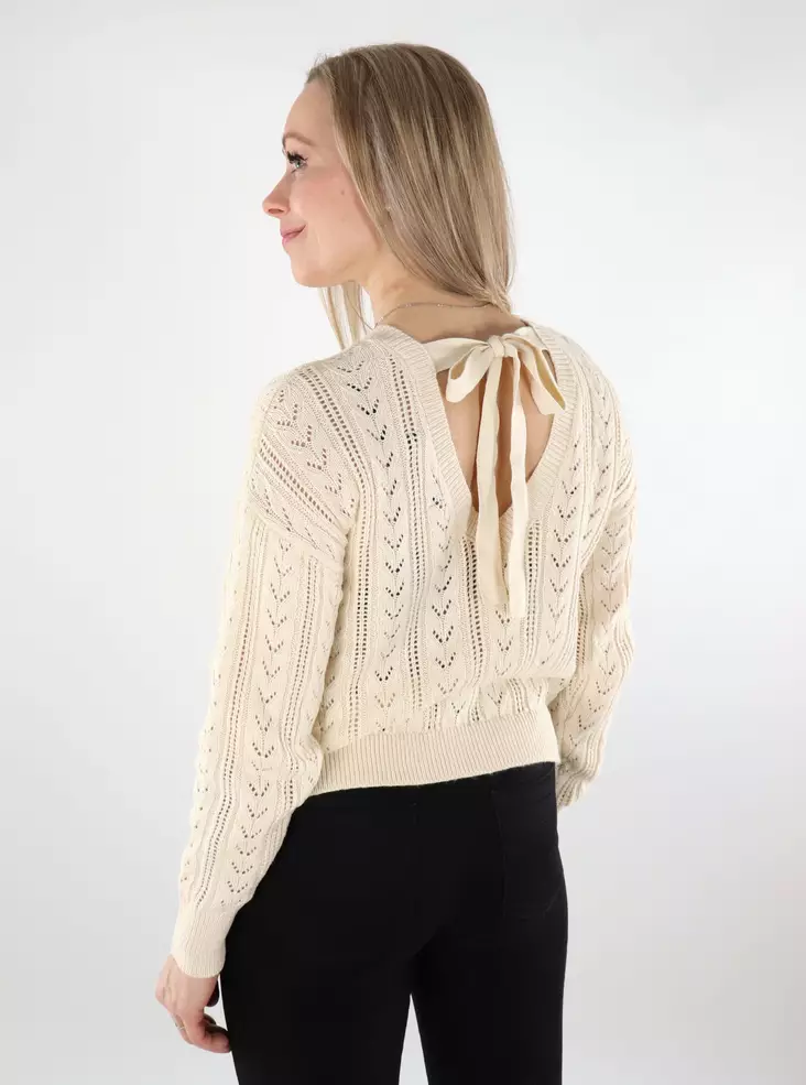 Vero Moda women's sweater Newverena Backdetail birch - Women's knitwear - 137683 - 1