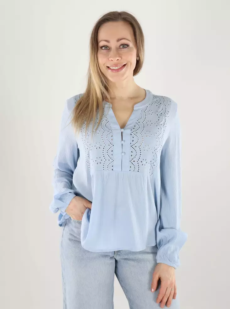 Vero Moda women's shirt EMB Top cashmere blue - Women's long sleeved shirts - 140163 - 1